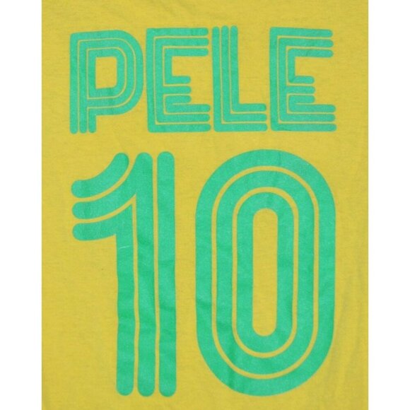 Vintage Pele Soccer Men's Yellow Pele #10 T-Shirt Tee M Cotton Fanwear Casual - Picture 5 of 7